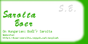 sarolta boer business card